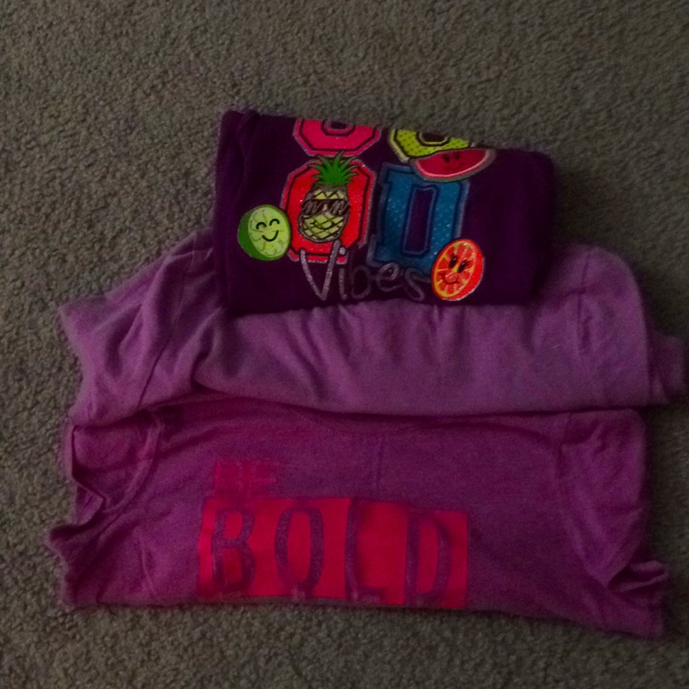 Three purple shirts